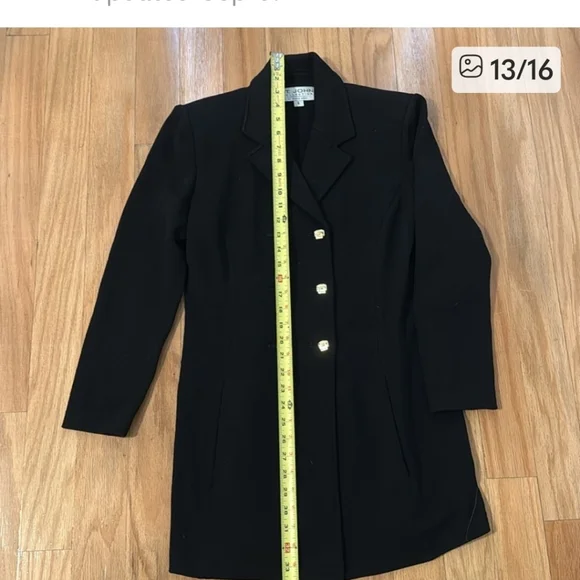 St. John Collection Black Blazer with Gold Buttons - Picture 6 of 10